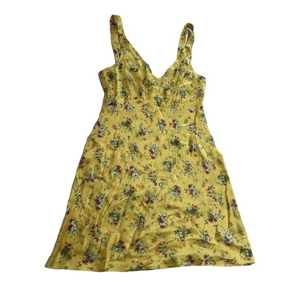 Reformation Ellery Silk Dress in Yellow - Picture 1 of 5